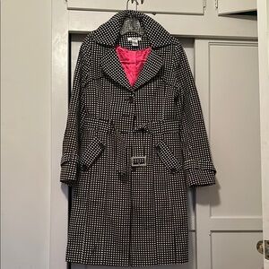Vertigo Paris Black and White Polka Dot Trench Coat